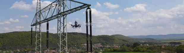A power-tower line near Libomyšl checked by autonomous drones